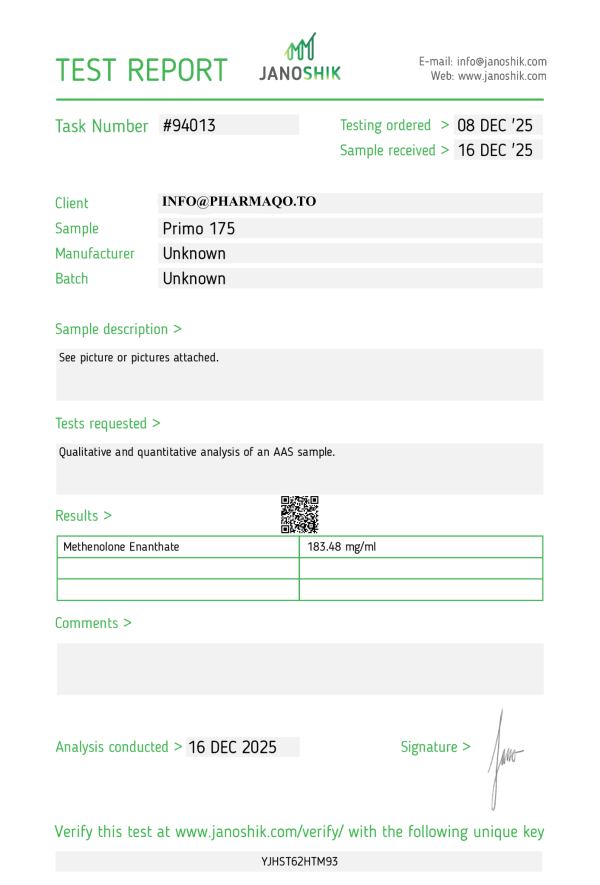 Primobolan Depot 175 Lab Tests